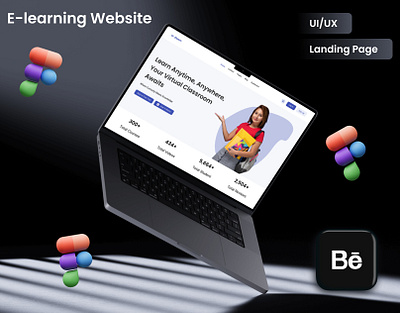 E-learning Website UI/UX Design e learning education landing page smart learning study study from home teaching ui ux web design web ui website design