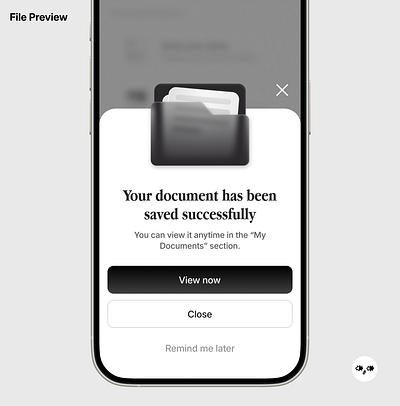 Document pop up