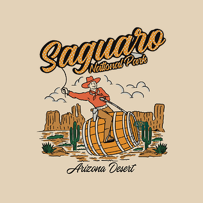 SAGUARO RODEO cowboy graphic design illustrasi logo rodeo