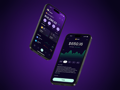 Crypto App Concept app blockchain btc coin crypto cryptoapp dark design fintech market mobile neumorphism ui ui design ui mobile ux web3