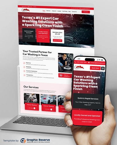 Car Wash Website Design Template (WordPress) auto detailing website template auto spa website template car detailing website template car spa website template car wash company website design car wash landing page template car wash marketing website car wash service web car wash web design car wash website builder car wash website design car wash website template custom car wash website design