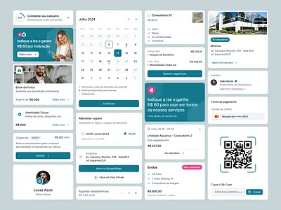 Design Elements of Mobile App - Ize Clinic app application application elements bento bento grids cards clinic clinic app elements health icons mobile mobile app services