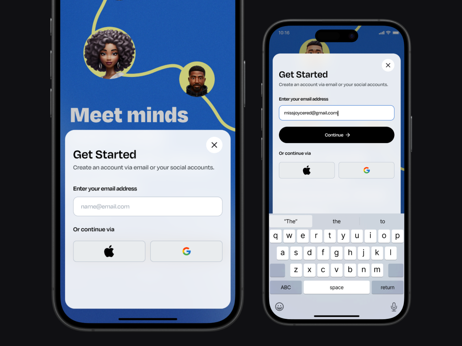 Create Account - Mobile App create account design inspiration log in sign up