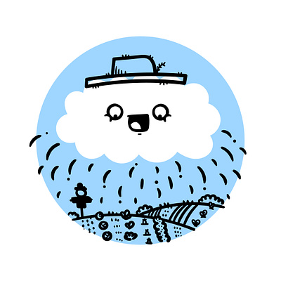 Farmer Cloud cartoon character character design comic doodle fun illustration