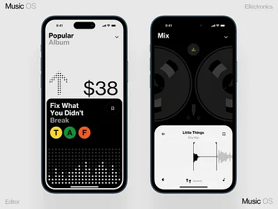 Music Album dashboard design homepage illustration interface ios iphone mobile news ui