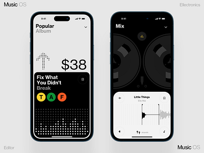 Music Album dashboard design homepage illustration interface ios iphone mobile news ui