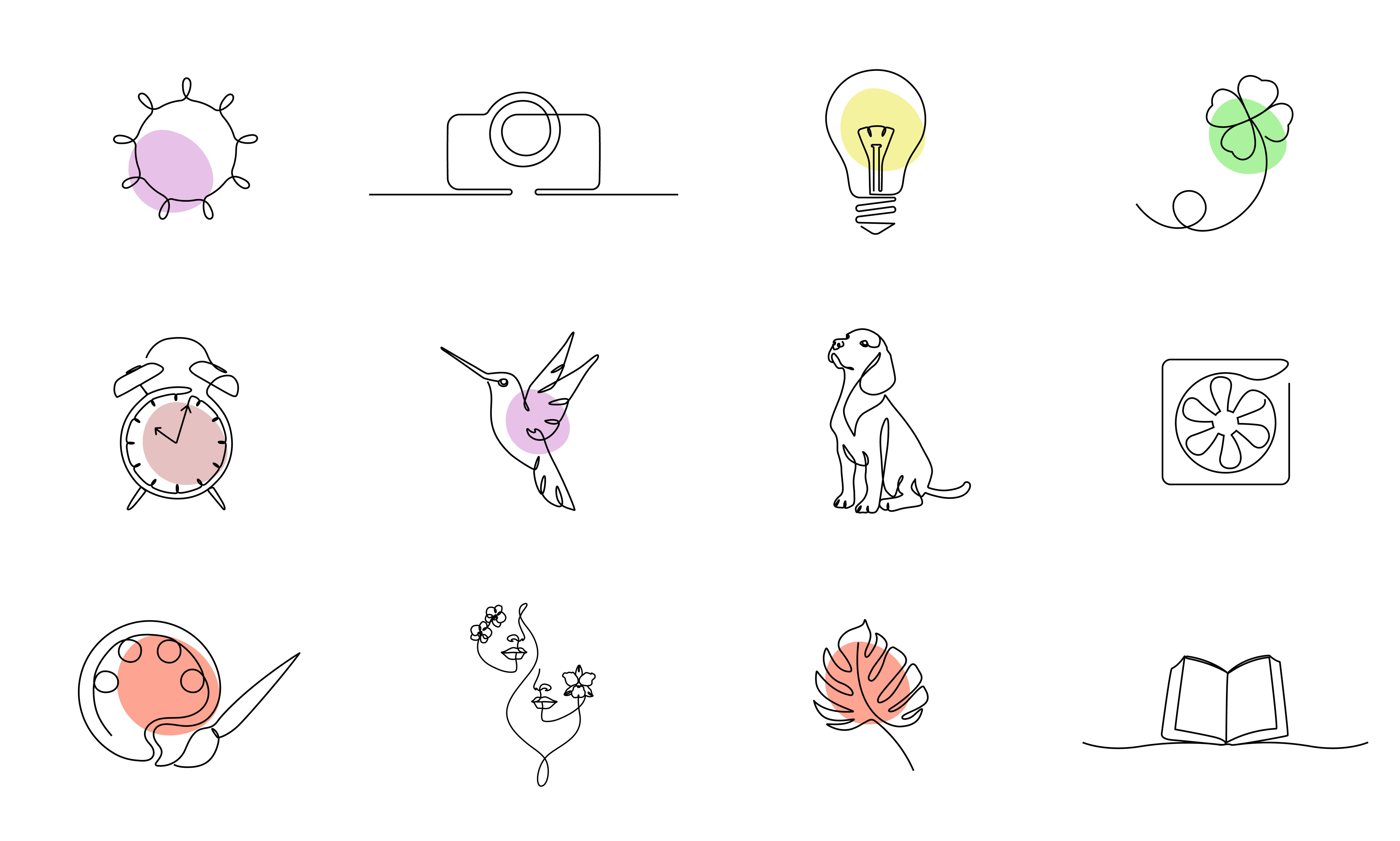 Example of Design Minimalist Line Art Icons