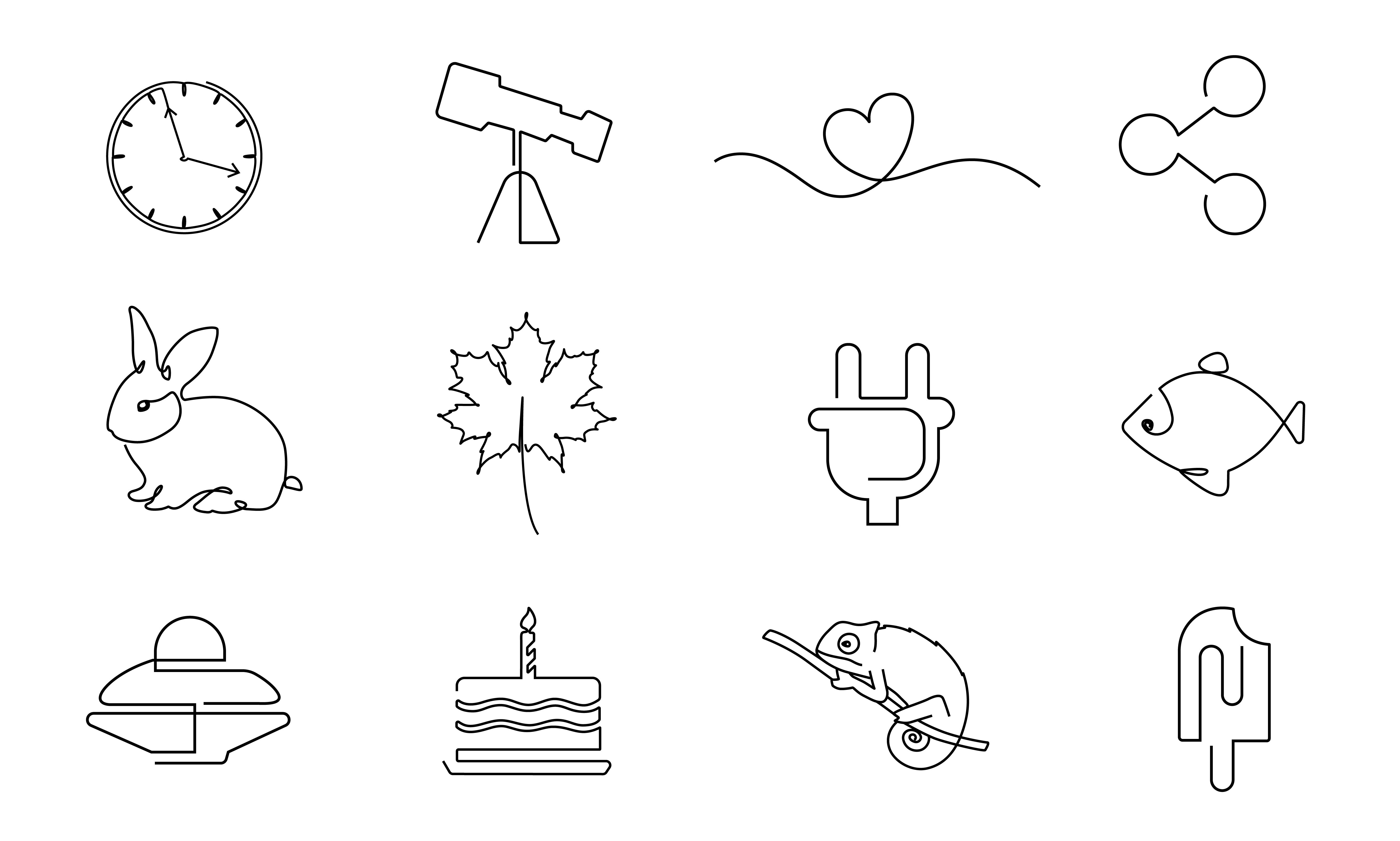 Example of Design Minimalist Line Art Icons