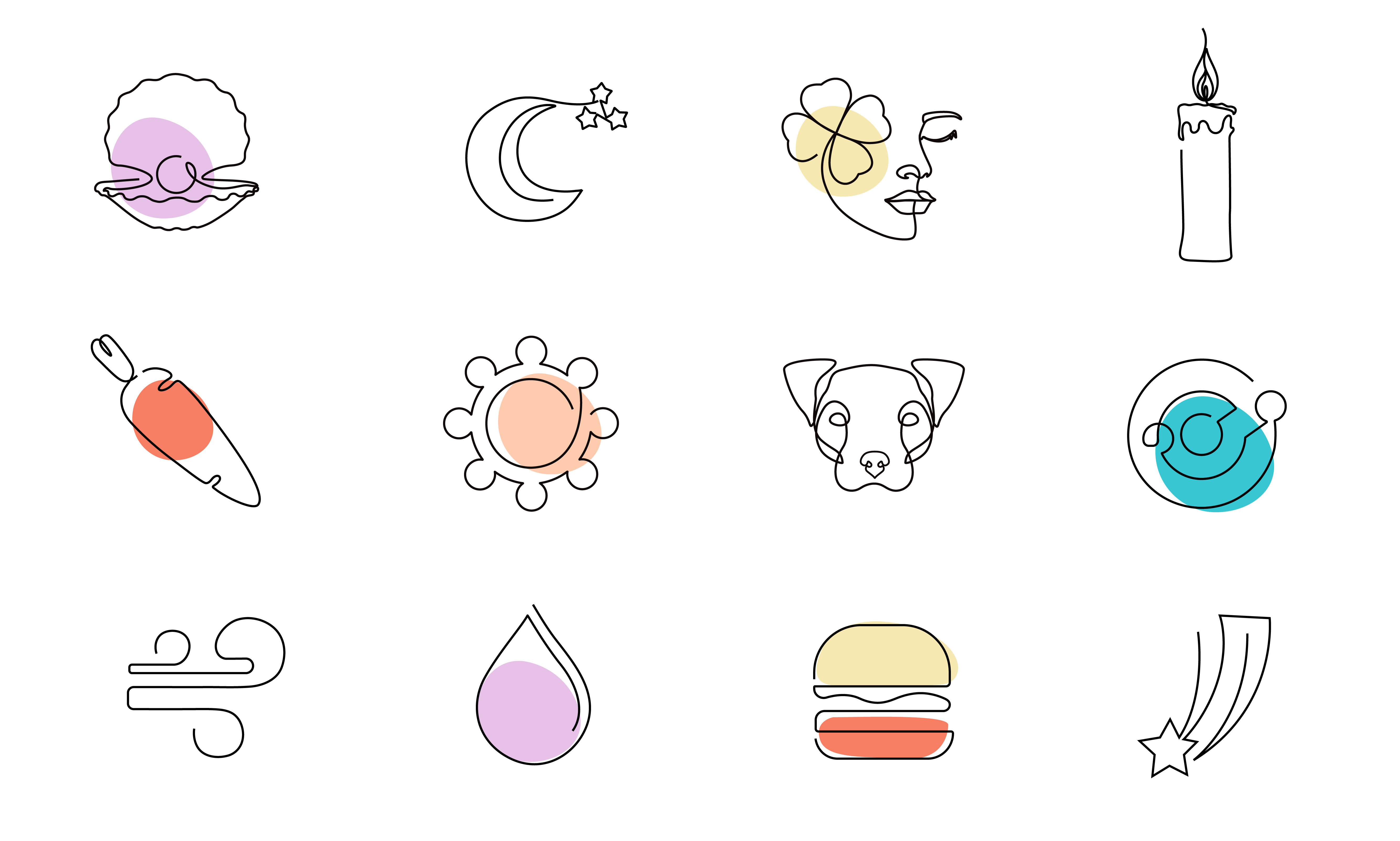 Example of Design Minimalist Line Art Icons
