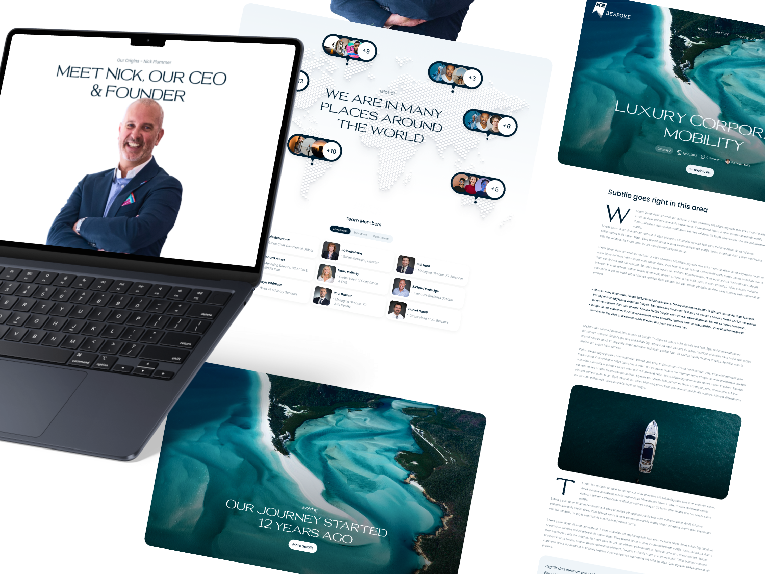 k2 Bespoke website corporate luxury mobility ui website