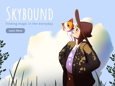 Skybound, finding magic in everyday art character design digital art illsutration web illustration website hero section