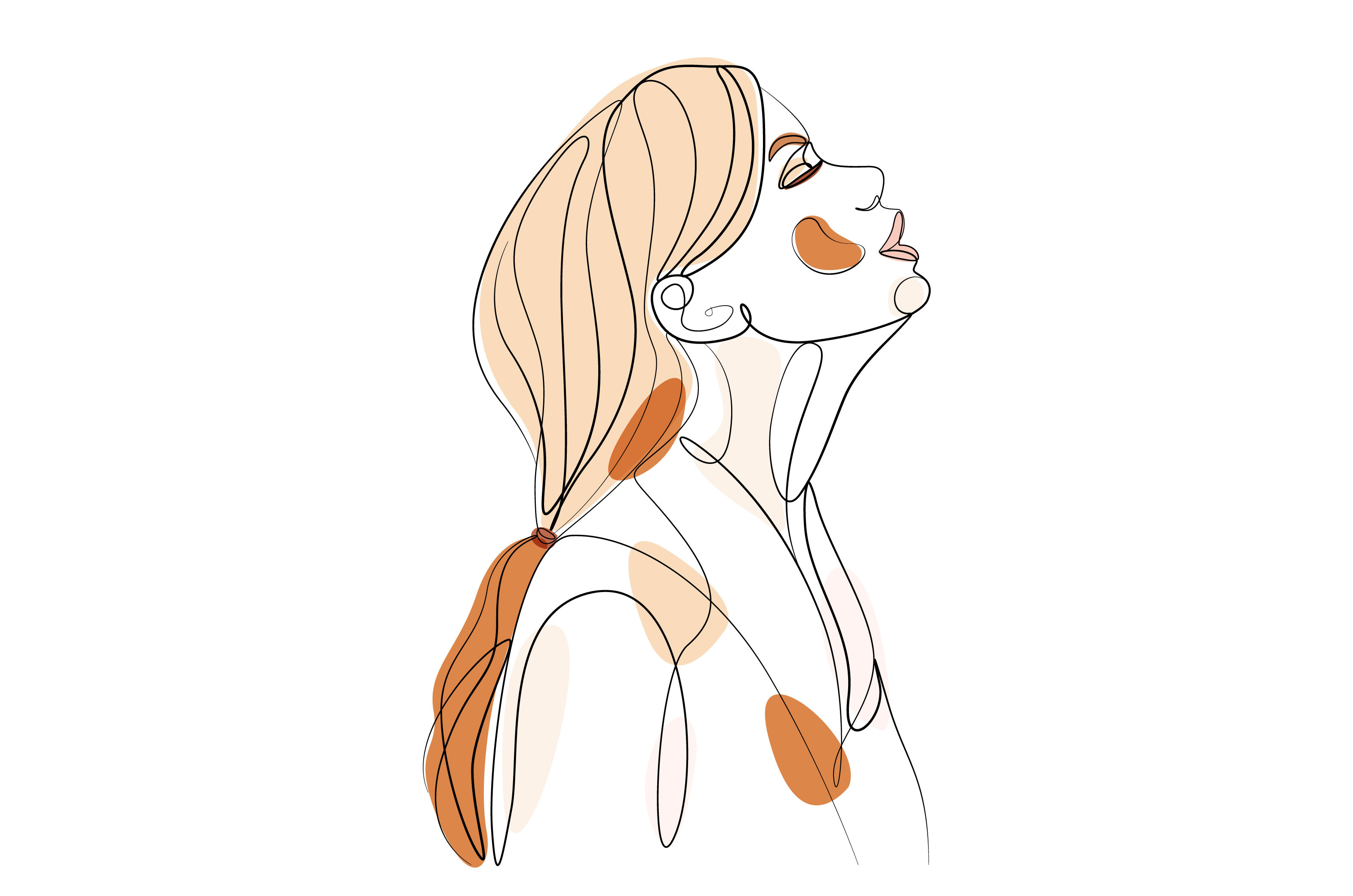 Example of Line Art Drawing & Portrait