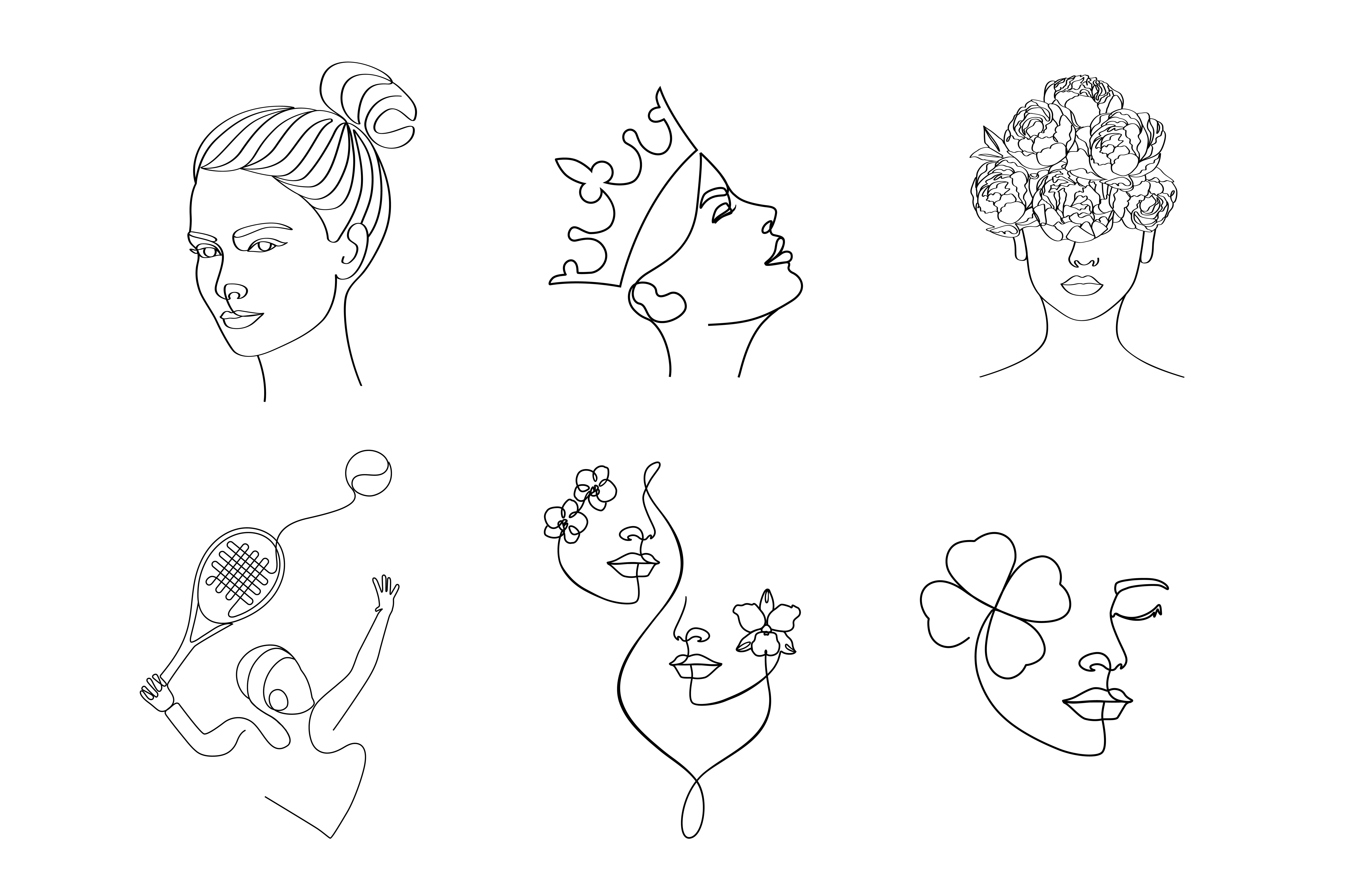 Example of Line Art Drawing & Portrait