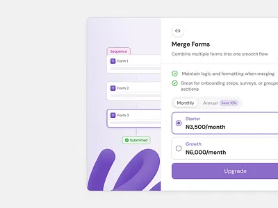 Paywall: Merge Forms ✨ design flat forms merge minimal modal paywall pricing ui web
