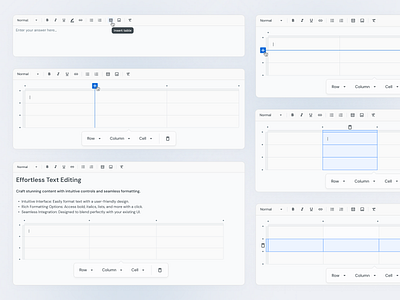 UI component | Rich Text Editor | Table | WYSIWYG | Input app development platfrom rich text editor table ui