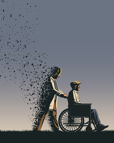 When Caregivers Need Care conceptual digital editorial folioart illustration stephan schmitz