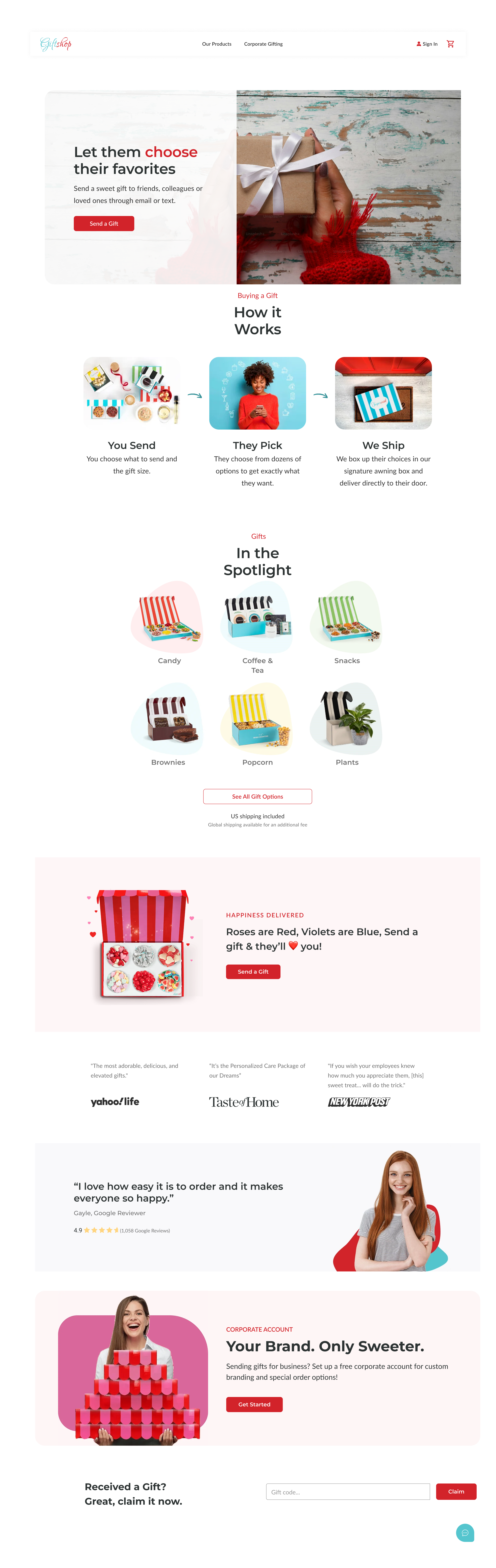 Giftshop website design branding design designer figma graphic design landing page ui web design