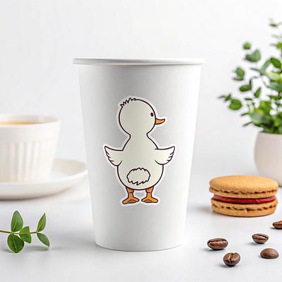 Minimal Duck Vector Art– Clean Café Vibes 2dgraphics adorable character aiillustration branding coffee shop aesthetic eco friendly branding illustration mascotdesign minimal animal art mockup illustration packaging playful minimal design