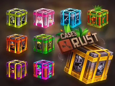 RUST - Case illustrations 3d 3d box case illustrations case opening casino casino art cs2 csgo gambling gambling rust game illustration gaming lootbox mystery box open case rust rust case rust casino rust casino design rust game
