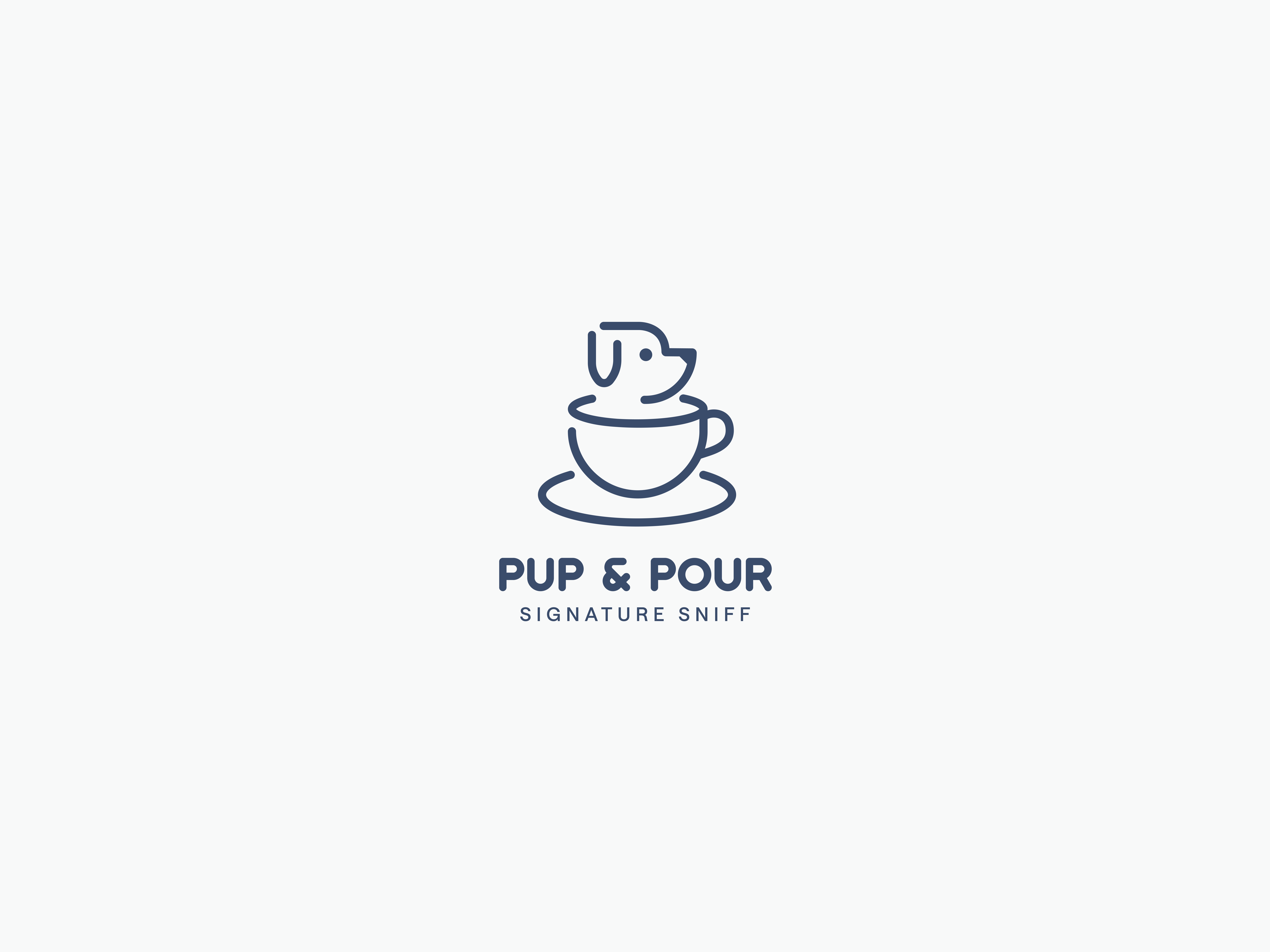 Pup&Pour - Pet-friendly coffee shop brand animal brand identity branding business coffee dog dog logo dribbbleweeklywarmup. graphic design icon logo logo design outline pet pet friendly silhouette visual design