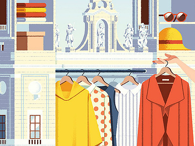 Shopping in Madrid digital donghyun lim fashion folioart illustration magazine cover shopping travel