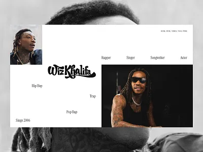 Hero Section - Wiz Khalifa art directed branding design editorial design graphic design hero section hiphop music ui user interface web design