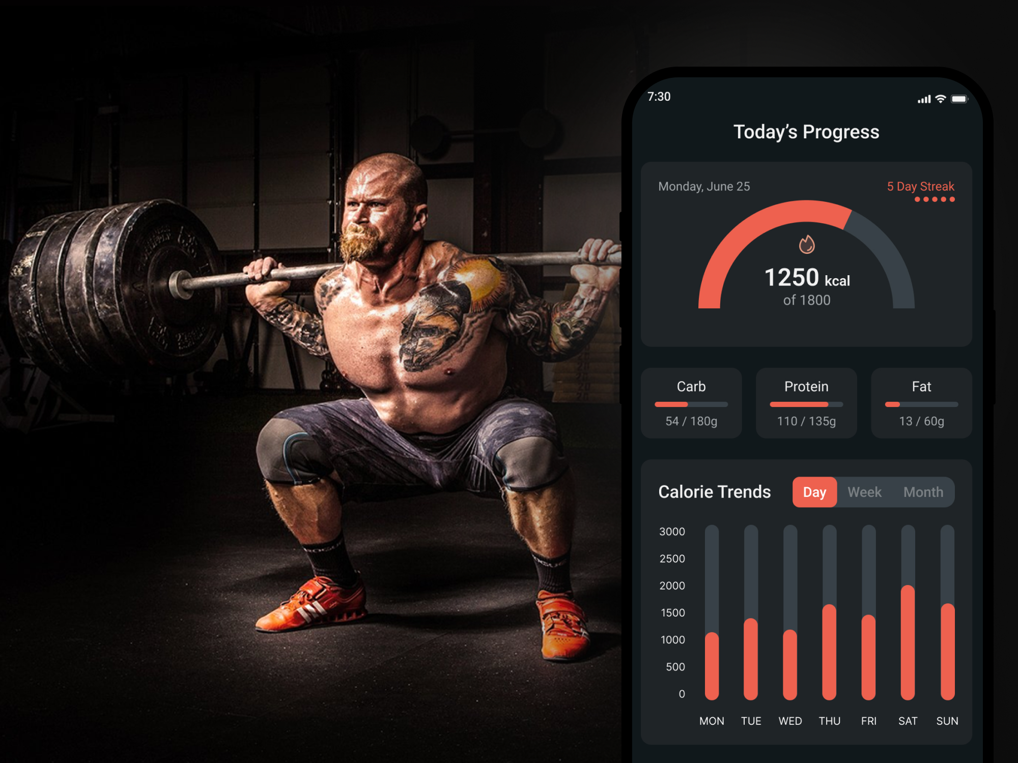 Fitness Mobile Application calorie calculator ecomm figma fitness gym app landing page mobile app physical fitness responsive ui
