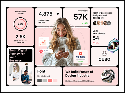 Bento Grid / Inspired by Ghulam for Upnow Studio bento grid branding ui