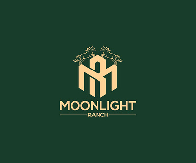 Moonligh ranch logo design brand identity branding colorfullogo design flat logo geometric logo design golden color logo graphic design logo logo design luxury logo vector