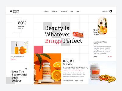 Beauty UI Website / Inspired by Adalahreza for Norch Studio beauty bento grid graphic design ui