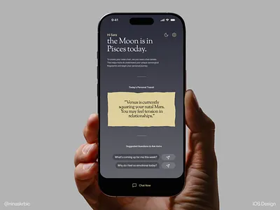 Astrology - mobile app ai ai powered app astro astrology card chat ios moon natal card product design quote reading stars ui uiux ux