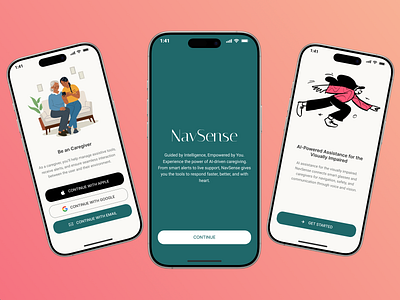 Guided Wellness – Navsense Onboarding UI Flow caregiving design navigation app onboarding ui