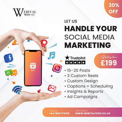 Social Media Marketing post design branding design graphic design illustration logo logo design typography ui ux vector