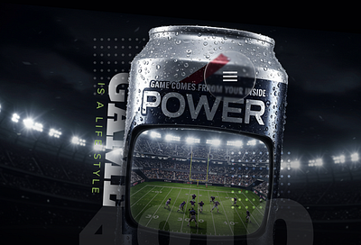 Power of Drink creative design landing page ui website