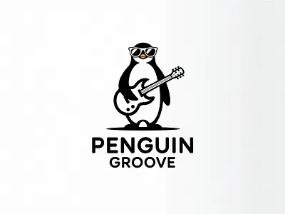 Penguin Groove — A Sleek Minimalist Logo Blending Music, Style. branding design graphic design illustration letter mark logo logo design typography ui ux vector wordmark