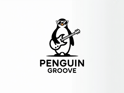 Penguin Groove — A Sleek Minimalist Logo Blending Music, Style. branding design graphic design illustration letter mark logo logo design typography ui ux vector wordmark