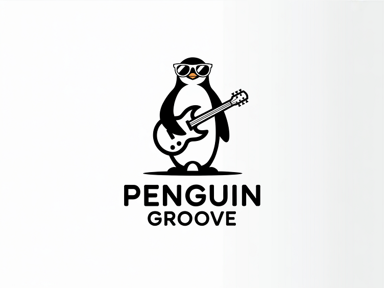 Penguin Groove — A Sleek Minimalist Logo Blending Music, Style. by