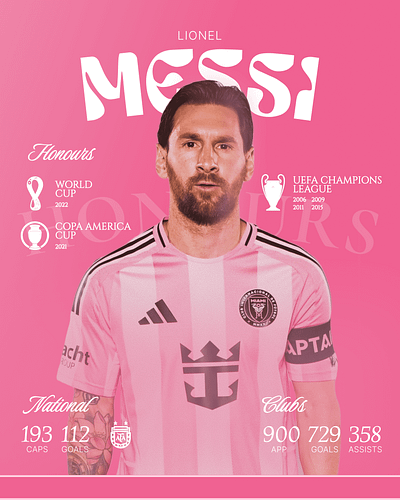 Football Honour poster branding football global graphic design illustration league lionel messi miami sport uefa vector worldcup