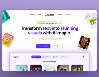 AI landing page UI ai landing page hero hero section landing page ui ux