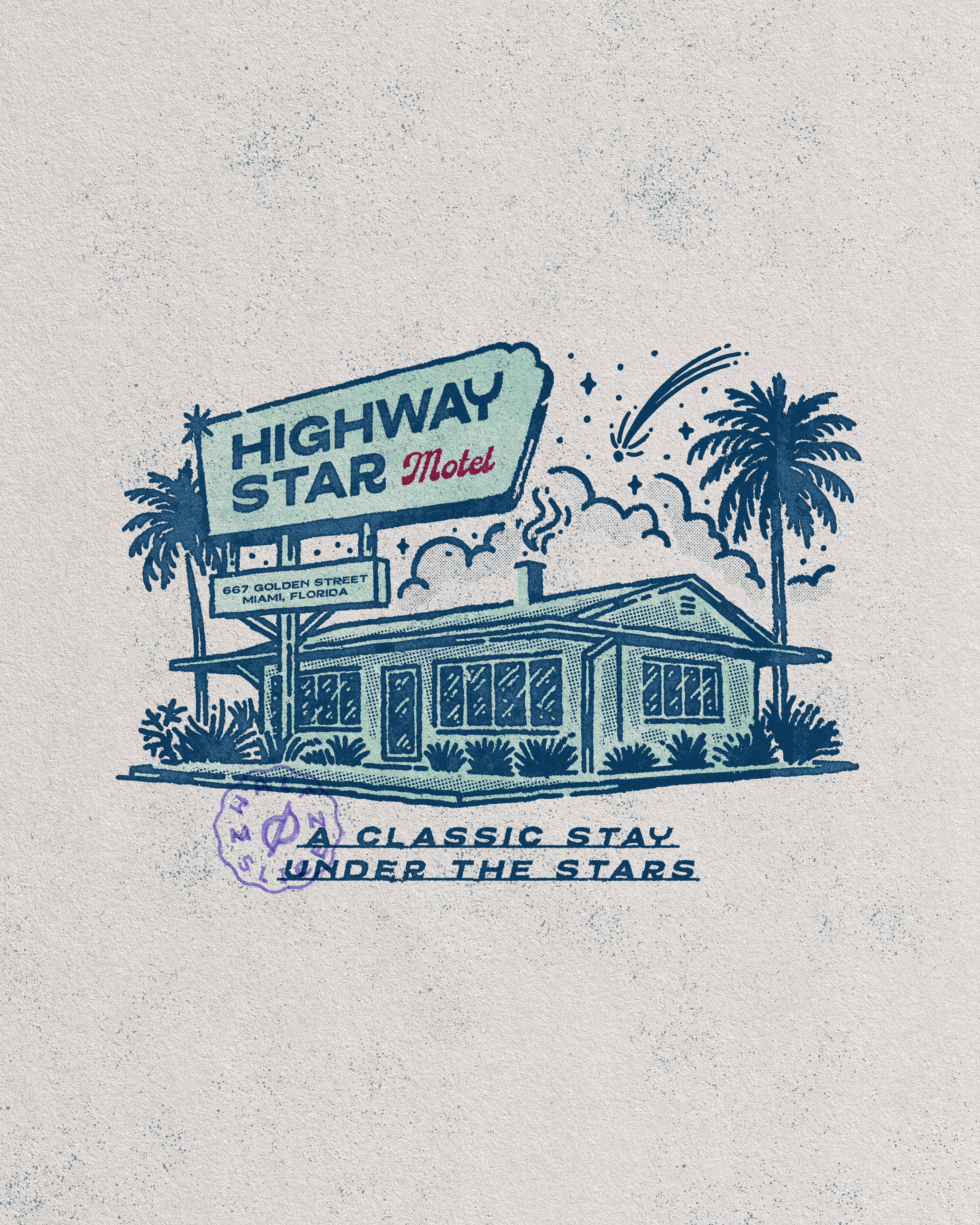 Vintage Motel Illustration badges design clothing branding design graphic design illustration logo retro tacikworks typography vector