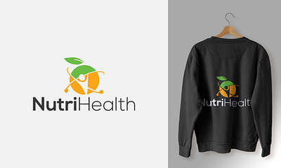 NutriHealth (Logo Design) branding company logo creative logo custom design custom logo design graphic design health logo logo logo design minimalist logo mockup modern logo nutrition logo orange professional logo t shirt t shirt design vector
