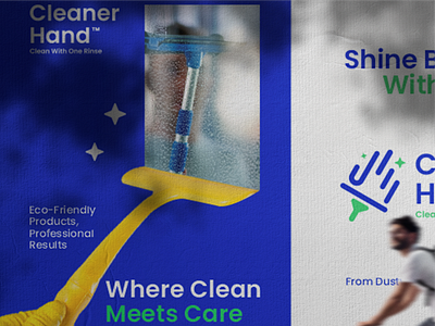 Cleaner Hand Logo Design brand branding cleaner cleaning design graphic design hand inspiration logo modern people servies vector