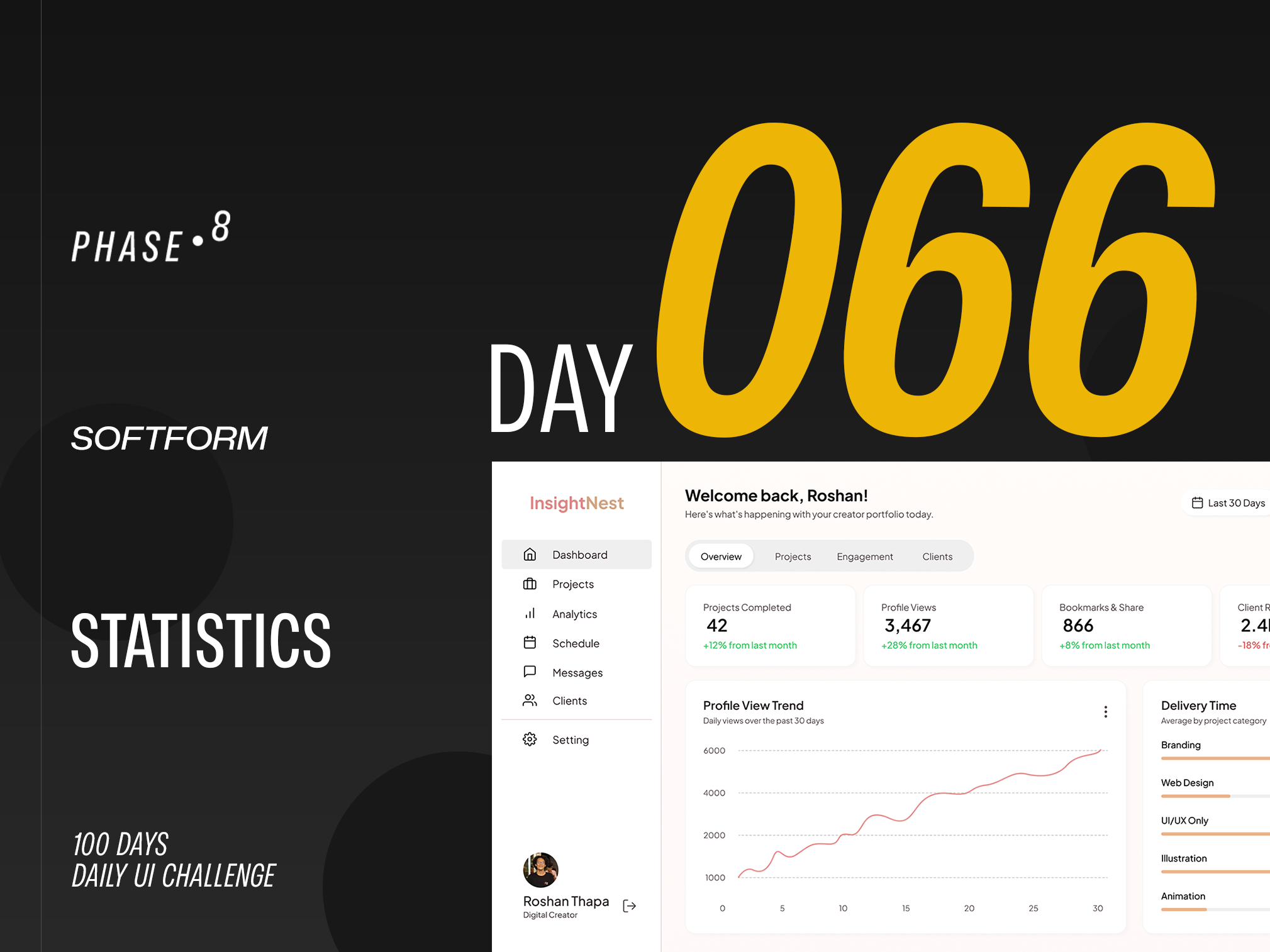Statistics - DailyUIChallenge 100daysui branding dailyui dailyuichallenge design illustration logo ui uiux website