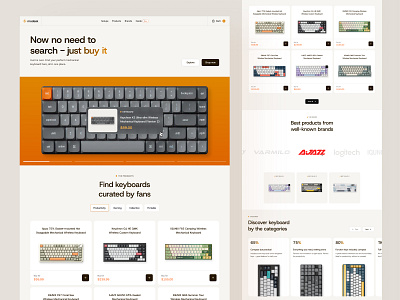 Modesk - Kayboard E-Commerce Landing Page brand buy category clean e commerce e commerce website keyboard keyboard e commerce landing page landing page design modern neat online shop products ui design ux web design web e commerce