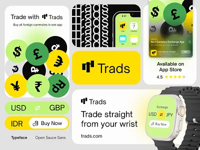 Trads - Trade Platform Brand Concept agency application branding business company design digital finance fintech graphic design guideline identity logo money platform software trade
