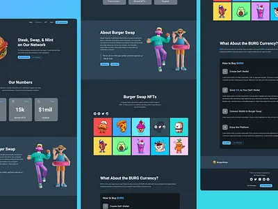 BurgerSwap - Cryptocurrency Webflow Landing Page Template cryptocurrency design landing page mobile responsive ui web design website website design