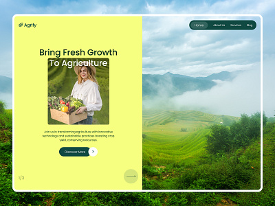 Sustainable Agriculture Website Design agricultural website agriculture agriculture landingpage agriculture website agro crops farm farmer farming startup farming technology food production fresh green landing page modern agriculture modern farming plant sustainable ui design web design
