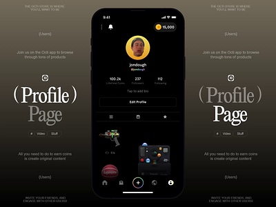 Profile 3d animation fashion illustration instagramm interface motion news nft slide social tiktok video