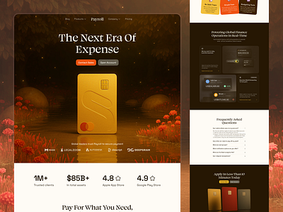 Real-Time Fintech Landing Page Design Concept corporate finance dark mode design design inspiration design trends digital banking expense management finance finance website fintech fintech landing page real time data startup ui ui design user interface ux uxui web design