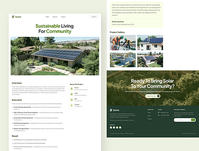 Solvix Project Page – Solar Panel Website UI Figma clean energy portfolio client facing ui eco friendly web design figma pages figma ui design green web experience project casestudy site presentation solar company ux solar projects ux solvix case solvix design ui inspiration ui showcase ui trends ui ux insight ux for renewables web project showcase